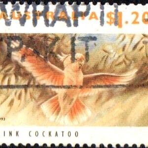 AUT Selo, 1993, (Austrália/Oceania), (Mint), Yt:AU 1325. Definitivo/Regular, Threatened Animals. Pink Cockatoo (Kakatoe leadbeateri).