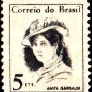 Br-Selo, 1967, RE- 529-RHM, (N). Mulheres Famosas do Brasil - Anita Garibaldi (1821-1849).