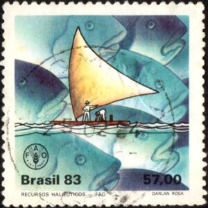 Br-Selo, 1983, C-1356-RHM, (U). 20º Aniversário do Programa Alimentar Mundial - Recursos Heliêuticos.