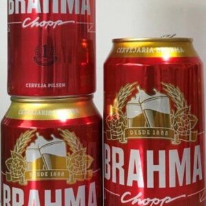 Br Latinhas Cervejas, 2019 (vazias), referência (Brahma Chopp Pilsen), Marca: Ambev, cor vermelha/amarela/branca, com anel na cor alumínio, 269ml, 350ml e 473ml.