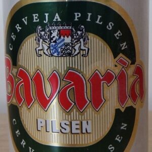 Br Latinha Cerveja, 1996 (vazia), Bavaria, Pilsen, número “2” no fundo, sem anel. 355ml.