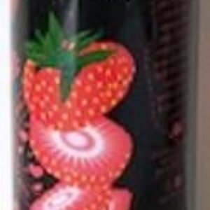 KOR Latinhas, (Coréia do Sul/Ásia), 2018/21, Suco de fruta morango adoçada (Pieces of strawberry), contendo pedaços da fruta. Marca (Bottled), com anel em alumínio na cor branco, 240ml.