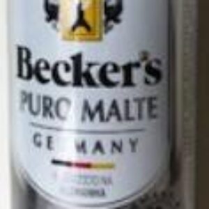 ALF Becker Latinha Cerveja, 2020/21,’s, “Pure Malt”, Produzida na Germany, cores: branco/preto/dourada, com anel na cor alumínio branco, 500ml.