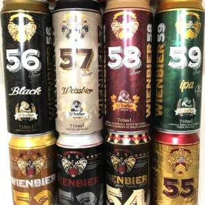 Br Coleção Latinha Cervejas (vazias), 09 unidades, marca: Weinbier Newage 52 a 60.