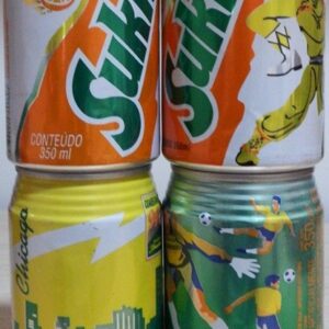 Br Latinhas Refrigerantes, (vazias), Produto Brahma, Sukita, Vários anos.