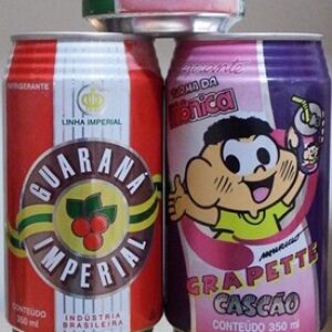 Br Latinhas Refrigerantes, 1997, (vazias), Produto Imperial, Unidades da Turma da Mônica, Várias marcas.