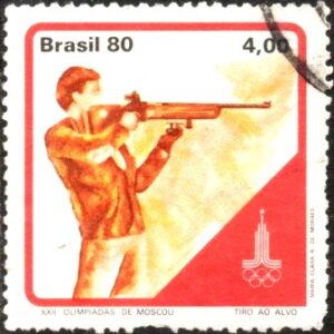 Br-Selo, 1980, C-1153-RHM, (U). XXII Olimpíadas de Moscou (Tiro ao Alvo).