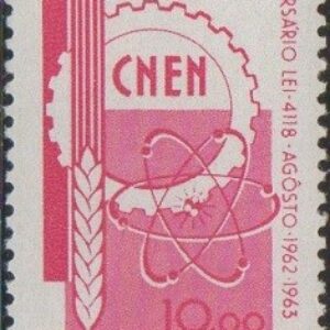 Br-Selo, 1963, C-495-RHM, (Mint). Aniversário da Lei 4.118, Átomos Para o Desenvolvimento.