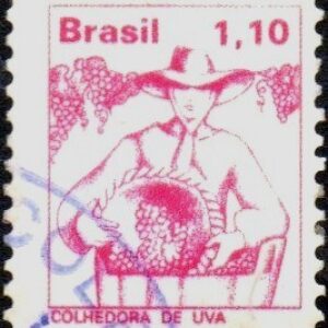 Br-Selo, 1977, RE- 565-RHM, (U). Tipos e Profissões Nacionais - Papel Couchê, sem Filigrama (Colhedor de Uva).
