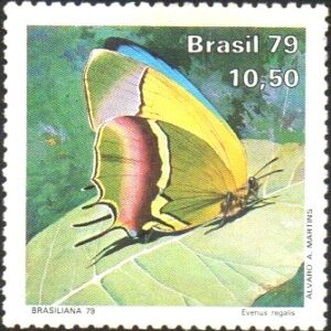 Br-Selo, 1979, C-1099-RHM, (Mint). Dia do Selo - Brasiliana 79 - Borboletas (Evenus regalis).