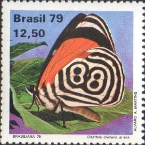 Br-Selo, 1979, C-1101-RHM, (Mint). Dia do Selo - Brasiliana 79 - Borboletas (Diaethria ely).