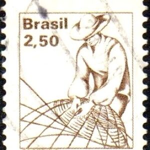 Br-Selo, 1979, RE- 593-RHM, (U). Papel Couchê FSF - sem Filigrana, (Cesteiro).