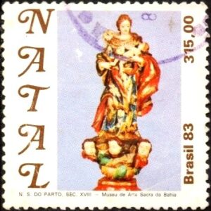 Br-Selo, 1983, C-1359-RHM, (U). Natal 83 - Imagens Madonas (Nossa Senhora do Parto).