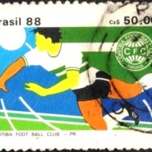 Br-Selo, 1988, C-1597-RHM, (U). Clubes de Futebol - II - Campões da Copa Brasil (Coritiba /PR).