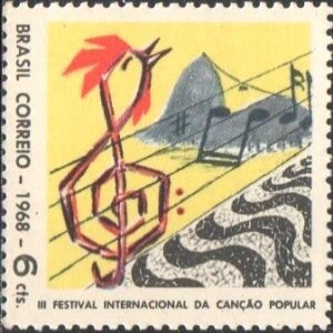 Br-Selo, 1968, C-609-RHM, (Mint). 3º Festival Internacional da Canção Popular.