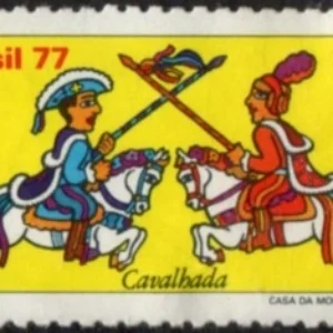 Br-Selo, 1977, C-1000-RHM, (N). Folclore Brasileiro Cavalgada.