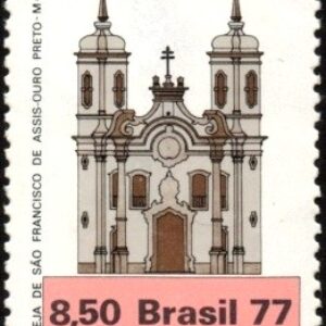 Br-Selo, 1977, C-1026-RHM, (Mint). Arquitetura Religiosa no Brasil Igrejas (São Francisco de Assis-Ouro Preto-MG).