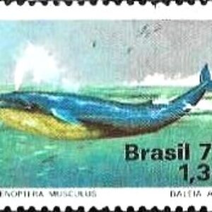 Br-Selo, 1977, C-989-RHM, (Mint). Defesa do Meio Ambiente - Fauna (Baleia Azul).