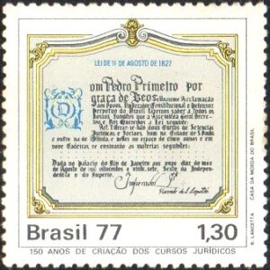 Br-Selo, 1977, C-998-RHM, (Mint). Sesquicentenário da Criação dos Cursos Jurídicos.