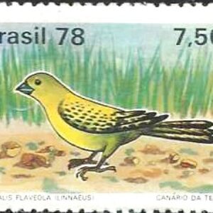Br-Selo, 1978, C-1036-RHM, (Mint). Proteção à Fauna, Pássaros Brasileiros (Sicalis Flaveola).