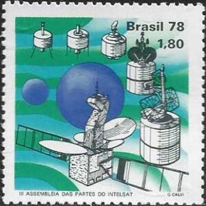 Br-Selo, 1978, C-1054-RHM, (Mint), Terceira Assémbleia das Partes do Intelsat.
