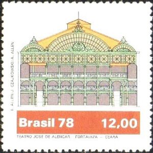 Br-Selo, 1978, C-1077-RHM, (Mint). Teatros Brasileiros (Teatro José de Alencar, Fortaleza - Ceará.