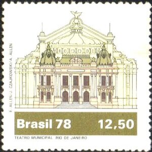 Br-Selo, 1978, C-1078-RHM, (Mint). Teatros Brasileiros (Teatro Municipal - Rio de Janeiro/RJ). R$