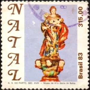 Br-Selo, 1983, C-1359-RHM, (U). Natal 83 - Imagens Madonas (Nossa Senhora do Parto).