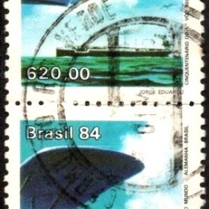 Br-Selo, 1984, C-1400-RHM, (U). Cinquentenário do 1º Voo Regular Transoceânico do Muno - Alemanha-Brasil-SE-TENANT.
