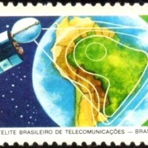 Br-Selo, 1985, C-1439-RHM, (Mint). Lançamento do 1º Satélite Brasileiro - Brasilsat.