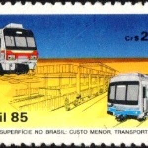 Br-Selo, 1985, C-1440-RHM, (Mint). Metrô de Superfície no Brasil - Recife e Porto Alegre.