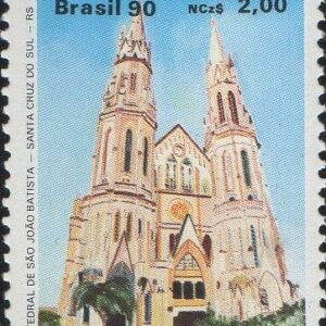 Br-Selo, 1990, C-1667-RHM, (Mint). Arquitetura Religiosa no Brasil.