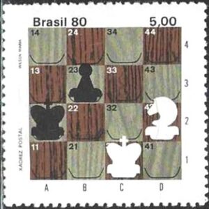 Br-Selo, 1980, C-1174-RHM, (Mint), Yt:BR 1451. Xadrez Postal.