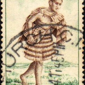 NOZ Selo, 1955, (Nova Zelândia/Oceania), (N), Yt:NZ 343. The 100th Anniversary of New Zealand's 1st Postage Stamps. Maori Postman.