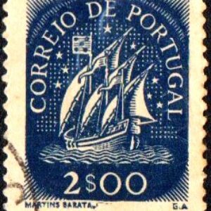 POR Selo, (Portugal/Europa), 1948/49, (U), Yt:PT 712, Definitivo/Regular. Desenho: Martins Barata, (Caravel - 15º Cty).