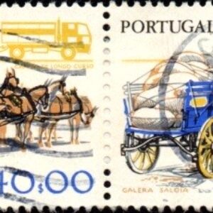 POR Selo, (Portugal/Europa), 1979, (U), Yt:PT 1411,Development of working tools. Peasant Cart and Lorry.