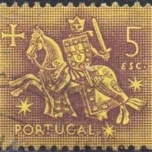 POR Selo, (Portugal/Europa), 1953, (N). Dom Dinis "Cavaleiro medieval".