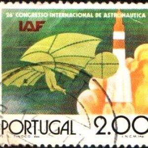 POR Selo, (Portugal/Europa), 1975, (U), Yt:PT 1271, The 26th International Congress of Space Travel, Ícaro e Foguete.