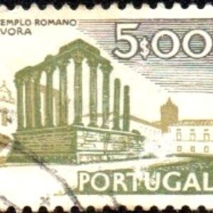 POR Selo, (Portugal/Europa), 1974, (U), Yt:PT 1225(A). Definitivo/Regular. Cities and Landscapes, Roman Temple Evora, Vistas e Monumentos.