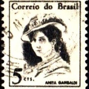 Br-Selo, 1967, RE- 529-RHM, (N). Mulheres Famosas do Brasil - Anita Garibaldi (1821-1849).
