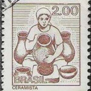 Br-Selo, 1977, RE- 567-RHM, (U). Tipos e Profissões Nacionais - Papel Couchê, sem Filigrama (Ceramista).