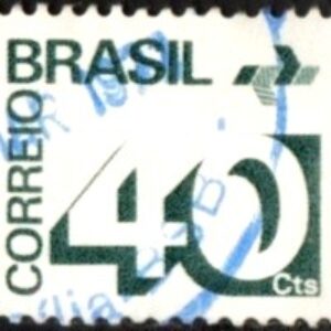 Br-Selo, 1973, RE- 544-RHM, (U), 40 Cts. Tipo Cifra, Sem filigrama, verde escuro.