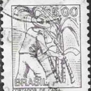 Br-Selo, 1977, RE- 568-RHM, (N). Tipos e Profissões Nacionais - Papel Couchê, sem Filigrama (Catador de Cana).