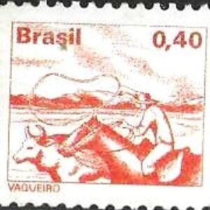 Br-Selo, 1977, RE- 561-RHM, (N). Tipos e Profissões Nacionais - Papel Couchê, sem Filigrama (Vaqueiro).