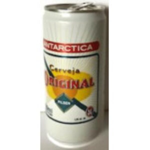 Br Latinha Cerveja, Original, 2021 (vazia), referência (Antártica), Marca: Ambev, Cores: vermelha/azul/branco, com anel de alumínio branco, 269ml.