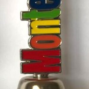 URU Souvenir/Sino, (Uruguai/América do Sul), (UNC), Metal, Título: Legenda “Montevideo”, cores vermelho e amarelo.