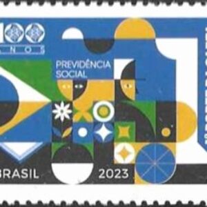Br-Selo, 2023, C-4086, (Mint), Emissão Postal Comemorativa: 100 anos da Previdência Social. Local de Lançamento: Brasília/DF.
