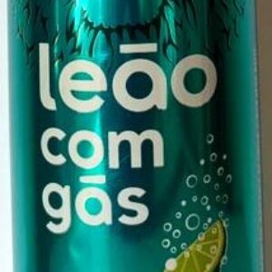 Br Latinha Refrigerante, 2024, (vazia), 01 unidade, referência: “Ice Tea, Leão com gás”, cores: (Azul/branco), marca: Coca-cola/Norsa), 290ml.