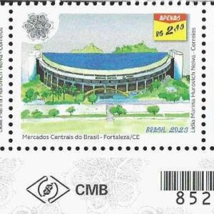 Br-Quina, 2023, C-4114, (Mint), Emissão Postal Especial: Mercados Centrais do Brasil. Locais de Lançamento: Belo Horizonte/MG, Florianópolis/SC, Fortaleza/CE, Goiânia/GO e Manaus/AM.