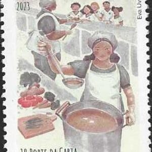 Br-Selo, 2023, C-4137, (Mint), Emissão Postal Especial: Profissão: Merendeira - 1º  Porte da Carta. Local de Lançamento: Porto Velho/RO e Porto Alegre/RS.